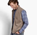 Apparel Rust/Oatmeal XB6RX739 Johnston & Murphy Men Reversible Solid Vest - Image 2