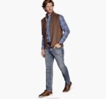 Apparel Rust/Oatmeal XB6RX739 Johnston & Murphy Men Reversible Solid Vest - Image 3