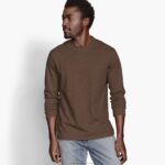 Apparel Rust/Oatmeal XB6RX882 Johnston & Murphy Unisex Reversible Long-Sleeve Crewneck