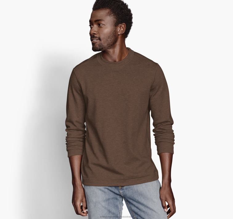 Apparel Rust/Oatmeal XB6RX882 Johnston & Murphy Unisex Reversible Long-Sleeve Crewneck - Image 1