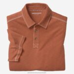 Apparel Rust XB6RX448 Johnston & Murphy Men Vintage Slub Polo