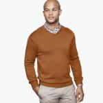 Apparel Rust XB6RX775 Johnston & Murphy Unisex V-Neck Sweater
