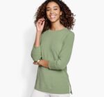 Apparel Sage XB6RX1306 Johnston & Murphy Women Side-Slit Pullover