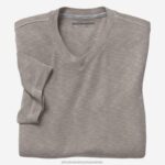 Apparel Sand XB6RX628 Johnston & Murphy Men Vintage Slub V-Neck Tee