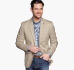 Apparel Stone XB6RX543 Johnston & Murphy Men Washed Cotton Blazer