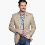 Apparel Stone XB6RX543 Johnston & Murphy Men Washed Cotton Blazer