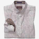 Apparel Tan Geo Petal XB6RX526 Johnston & Murphy Men Printed Cotton Shirt