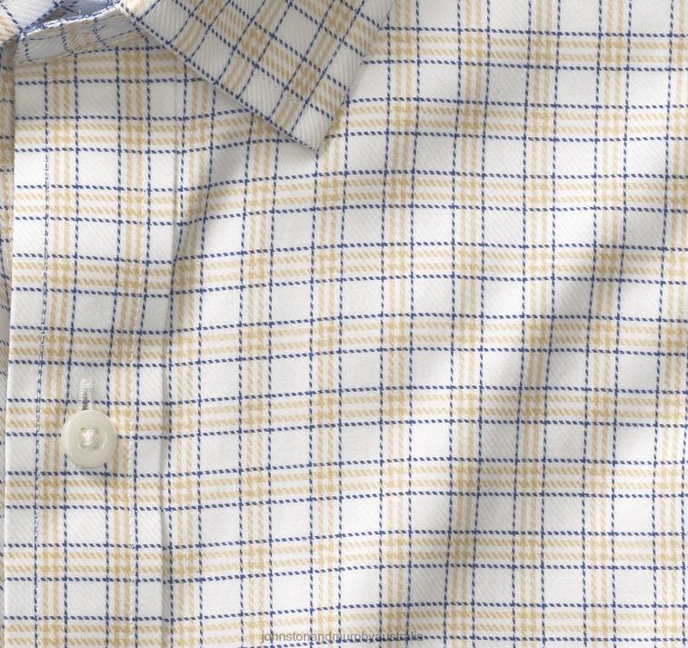 Apparel Tan Outlined Grid XB6RX691 Johnston & Murphy Men Long-Sleeve Dress Shirt - Image 2