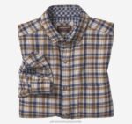 Apparel Tan Plaid XB6RX839 Johnston & Murphy Men Double-Layer Long-Sleeve Shirt