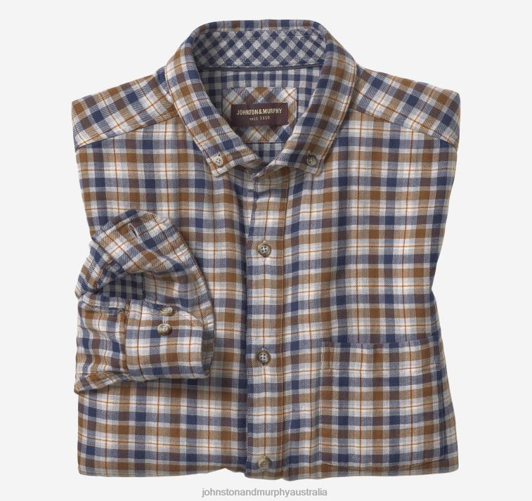 apparel_tan_plaid_xb6rx839_johnston_murphy_men_double_layer_long_sleeve_shirt.jpg Apparel Tan Plaid XB6RX839 Johnston & Murphy Men Double-Layer Long-Sleeve Shirt - Image 1