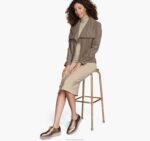 Apparel Tan XB6RX1289 Johnston & Murphy Women Bonded Faux-Suede Jacket - Image 2