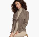 Apparel Tan XB6RX1289 Johnston & Murphy Women Bonded Faux-Suede Jacket