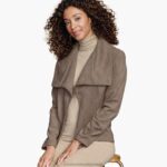 Apparel Tan XB6RX1289 Johnston & Murphy Women Bonded Faux-Suede Jacket