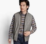 Apparel Taupe/Navy XB6RX891 Johnston & Murphy Men Reversible Vest