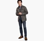 Apparel Taupe XB6RX764 Johnston & Murphy Men Perforated Quilted Jacket - Image 2
