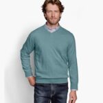 Apparel Teal XB6RX866 Johnston & Murphy Unisex V-Neck Sweater