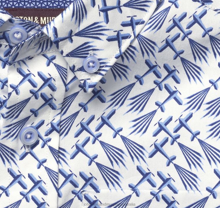 Apparel White Airplane XB6RX1425 Johnston & Murphy Boy Boys Long-Sleeve Printed Shirt - Image 2