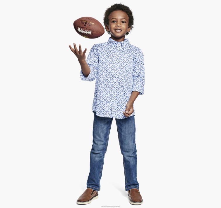 Apparel White Airplane XB6RX1425 Johnston & Murphy Boy Boys Long-Sleeve Printed Shirt - Image 3