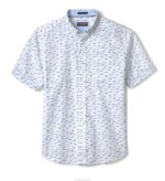 Apparel White Airplane XB6RX449 Johnston & Murphy Men Printed Cotton Short-Sleeve Shirt - Image 2