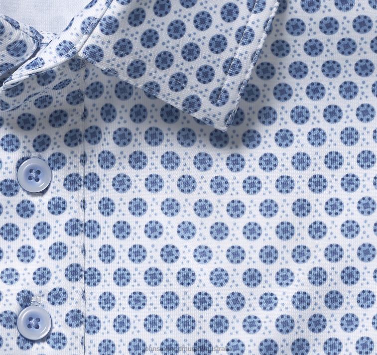 Apparel White/Blue Dotted Circle XB6RX462 Johnston & Murphy Men XC4 Print Performance Polo - Image 2