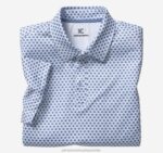 Apparel White/Blue Dotted Circle XB6RX462 Johnston & Murphy Men XC4 Print Performance Polo - Image 4