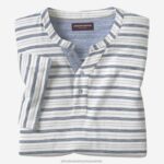 Apparel White/Blue Stripe XB6RX536 Johnston & Murphy Men Short-Sleeve Henley