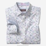 Apparel White Martini XB6RX593 Johnston & Murphy Men Printed Cotton Shirt