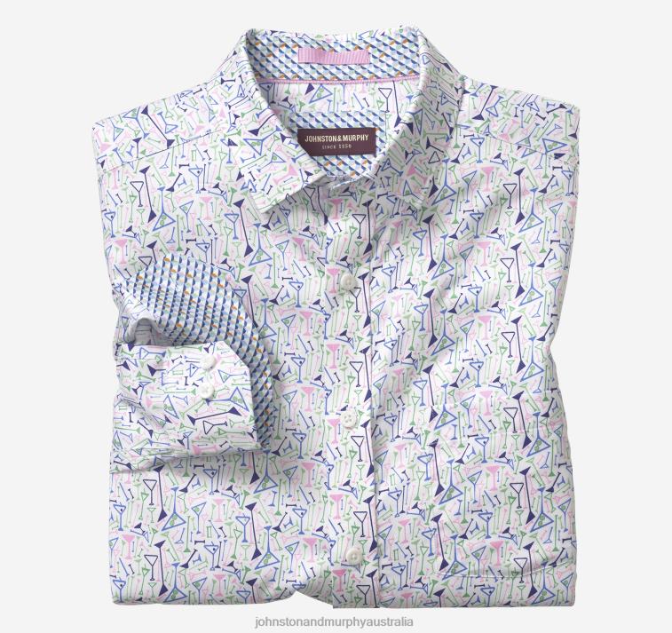 apparel_white_martini_xb6rx593_johnston_murphy_men_printed_cotton_shirt.jpg Apparel White Martini XB6RX593 Johnston & Murphy Men Printed Cotton Shirt - Image 1