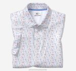Apparel White Multi Golf Tee XB6RX552 Johnston & Murphy Men XC4 Print Performance Polo - Image 4