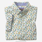 Apparel White Multi Pineapple XB6RX1412 Johnston & Murphy Boy Boys Short-Sleeve Printed Shirt