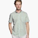 Apparel White/Multi Pineapple XB6RX419 Johnston & Murphy Men Printed Cotton Short-Sleeve Shirt