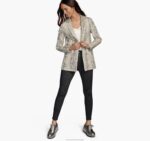 Apparel White/Multi XB6RX1288 Johnston & Murphy Women Faux-Snakeskin Blazer - Image 2