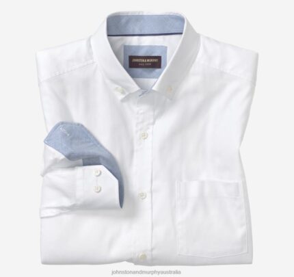 Apparel White Oxford XB6RX673 Johnston & Murphy Men Long-Sleeve Oxford Shirt
