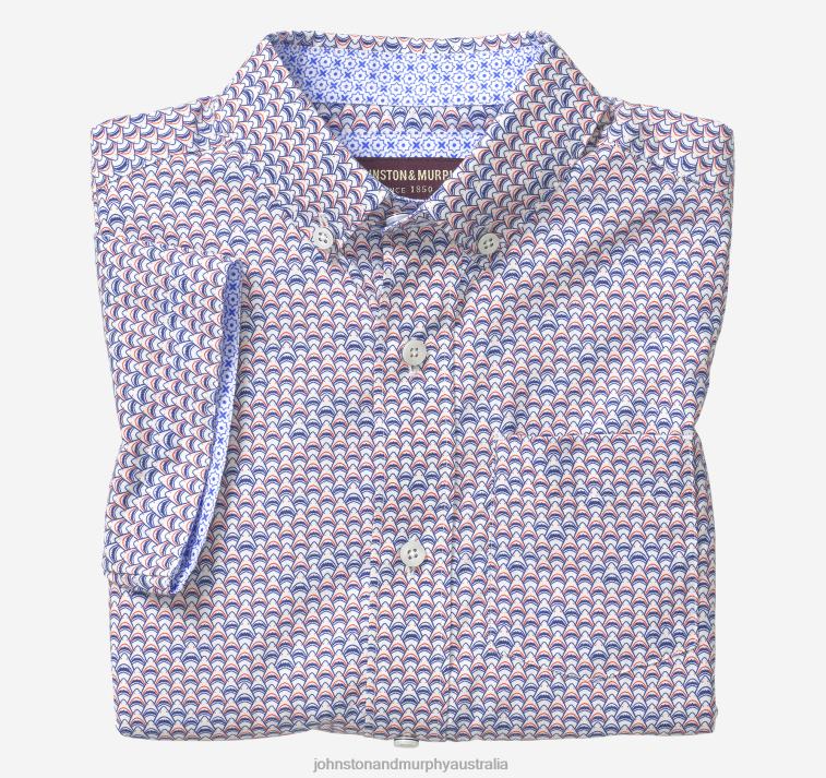 Apparel White Shark Head XB6RX1403 Johnston & Murphy Boy Boys Short-Sleeve Printed Shirt - Image 1