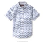 Apparel White Shark XB6RX1404 Johnston & Murphy Boy Boys Short-Sleeve Printed Shirt - Image 3