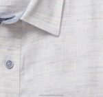 Apparel White Slub XB6RX583 Johnston & Murphy Men Washed Linen-Blend Shirt - Image 2