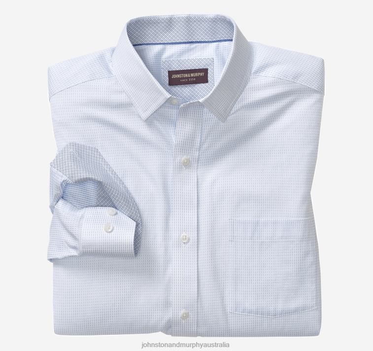 apparel_white_vertical_dash_xb6rx614_johnston_murphy_men_long_sleeve_dress_shirt.jpg Apparel White Vertical Dash XB6RX614 Johnston & Murphy Men Long-Sleeve Dress Shirt - Image 1