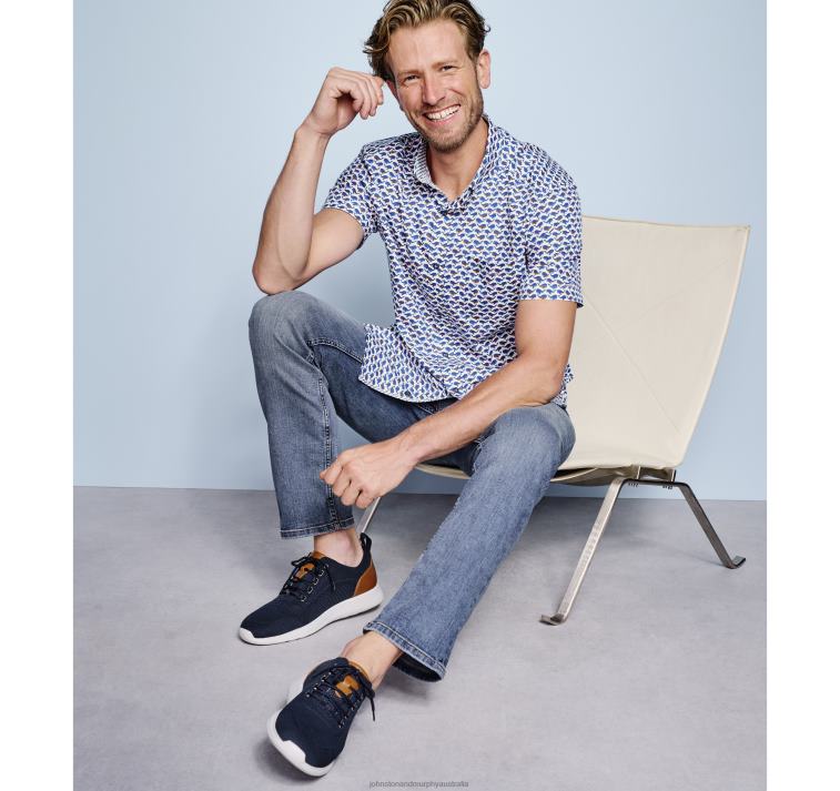 Apparel White Whale XB6RX434 Johnston & Murphy Men Printed Cotton Short-Sleeve Shirt - Image 5