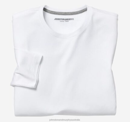 Apparel White XB6RX776 Johnston & Murphy Men Essential Long-Sleeve Tee