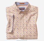 Apparel Yellow Sunrise XB6RX437 Johnston & Murphy Men Printed Cotton Short-Sleeve Shirt - Image 4