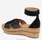 Shoes Black Calfskin/Suede XB6RX1212 Johnston & Murphy Women Gigi Cross-Band Sandal - Image 2