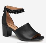Shoes Black Calfskin XB6RX1188 Johnston & Murphy Women Evelyn Chain Sandal