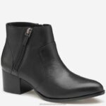Shoes Black Calfskin XB6RX1266 Johnston & Murphy Women Trista Double-Zip Bootie