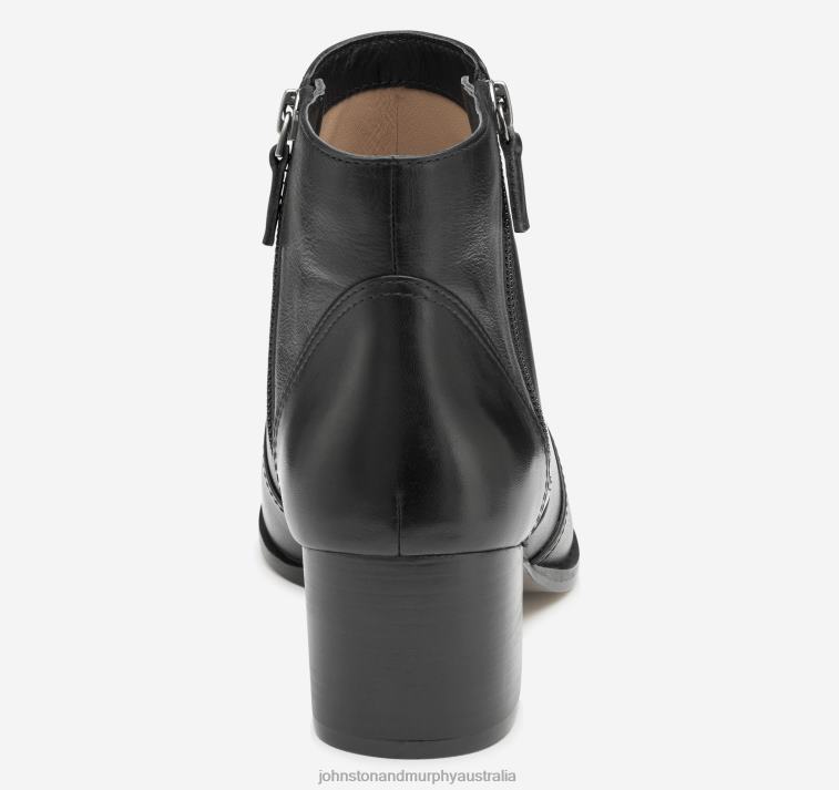 Shoes Black Calfskin XB6RX1266 Johnston & Murphy Women Trista Double-Zip Bootie - Image 3