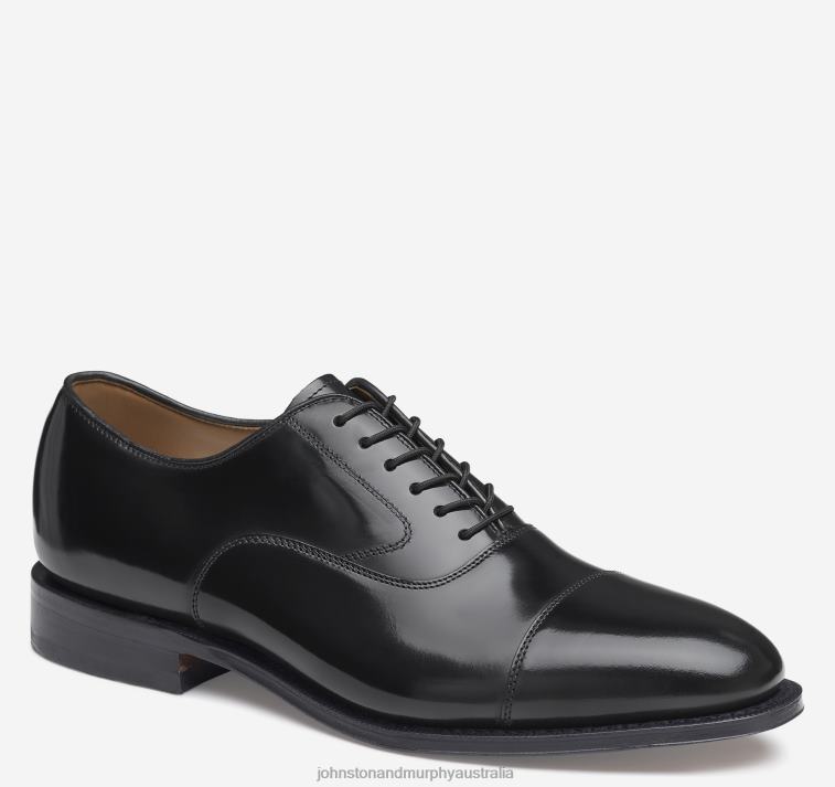 shoes_black_calfskin_xb6rx79_johnston_murphy_men_melton_cap_toe.jpg Shoes Black Calfskin XB6RX79 Johnston & Murphy Men Melton Cap Toe - Image 1