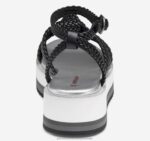 Shoes Black Faux Leather Upper XB6RX1242 Johnston & Murphy Women Grace Woven Sandal - Image 3