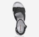 Shoes Black Faux Leather Upper XB6RX1242 Johnston & Murphy Women Grace Woven Sandal - Image 4
