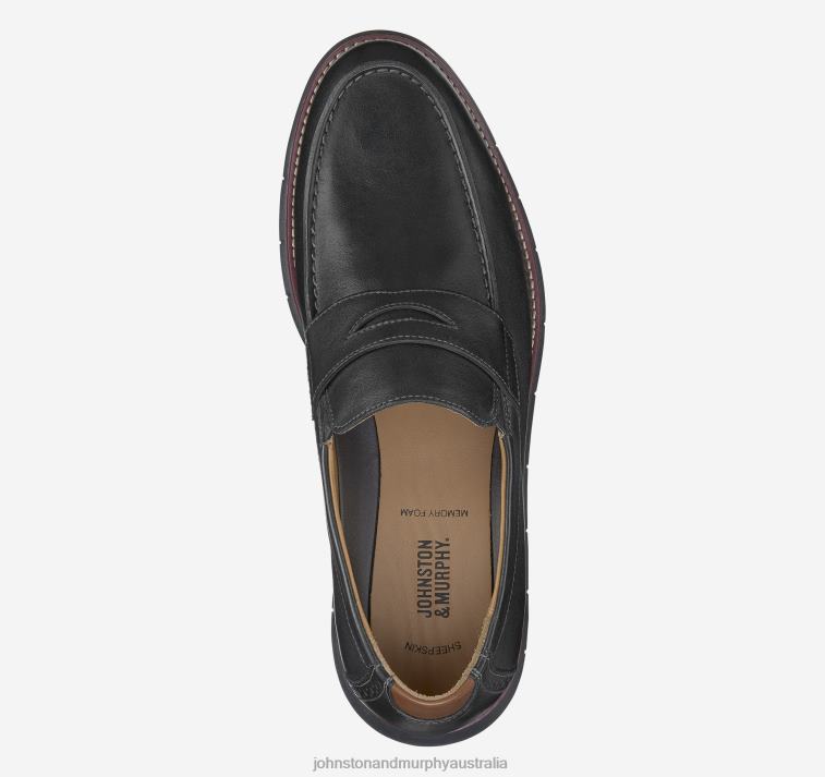 Shoes Black Full Grain/Black Sole XB6RX154 Johnston & Murphy Men Holden Penny - Image 2