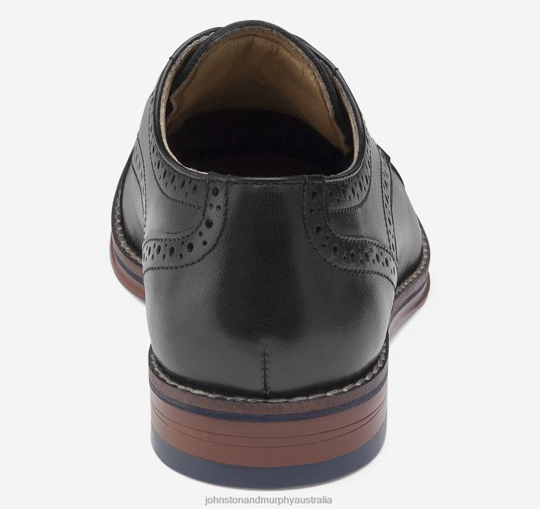 Shoes Black Full Grain XB6RX1347 Johnston & Murphy Boy Big Kid Conard Cap Toe - Image 3