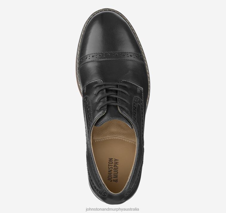 Shoes Black Full Grain XB6RX1355 Johnston & Murphy Boy Little Kid Conard Cap Toe - Image 2